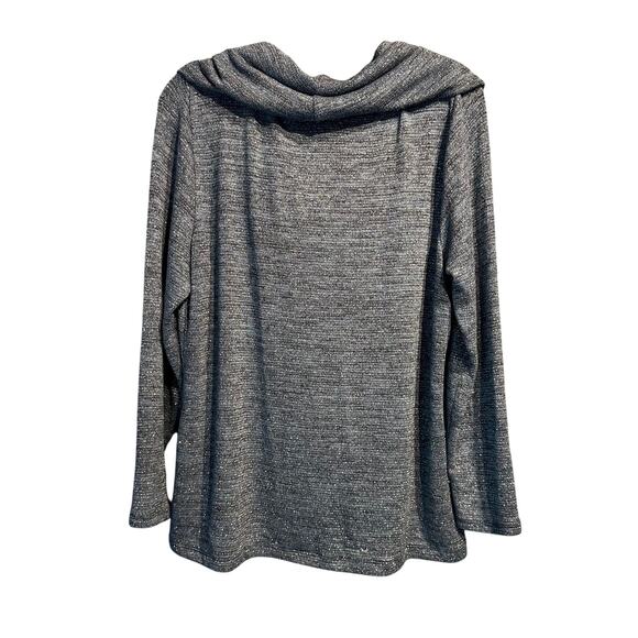 Chico's Size 3 Extra Large Lightweight Sweater Detachable Cowl neck Blue Silver - Picture 2 of 9